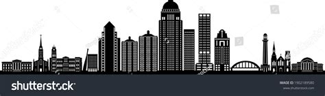 Louisville Kentucky Skyline City Silhouette Stock Vector (Royalty Free ...