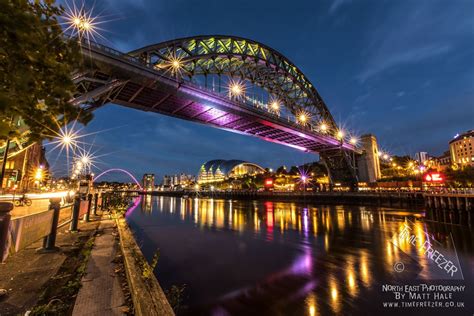 Newcastle Tyne Bridge at Night Photo // Leaving Gift // Housewarming ...