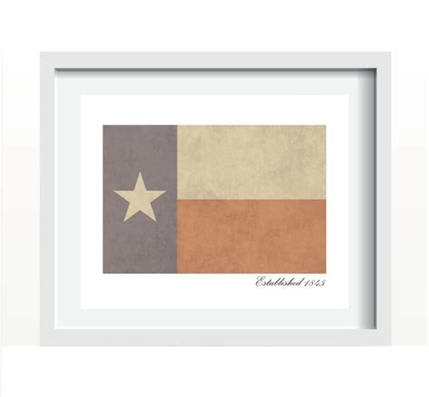 Old Texas Flag With Established 1845 Art Print Wall Art Decor Photo ...