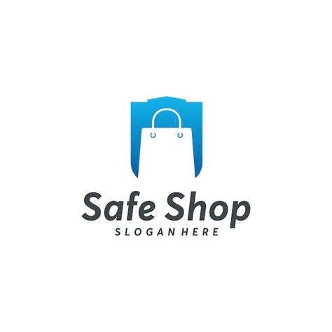 Premium Vector | Safe shop logo designs concept vector shield and shopping bag logo template