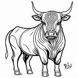 Adult Ox Coloring Page · Creative Fabrica sketch template