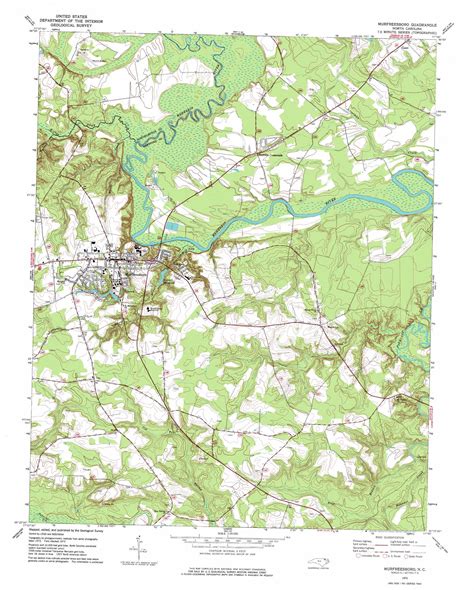 Murfreesboro topographic map, NC - USGS Topo Quad 36077d1