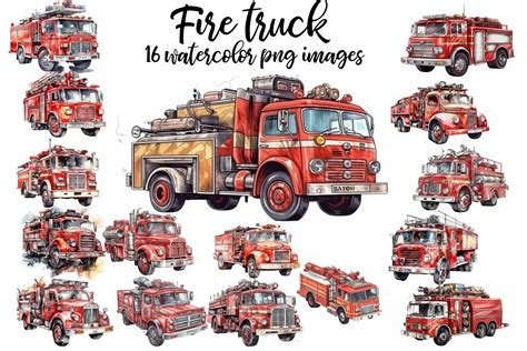 Fire Truck Clipart Graphic by retrowalldecor · Creative Fabrica