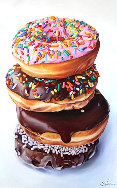 Donut Stack – Sarah E. Wain Donut Drawing, Food Drawing, Drawing Art ...