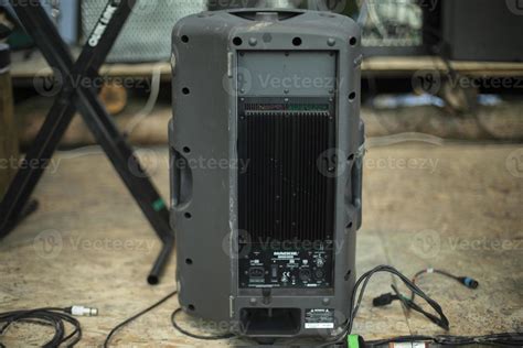 Musical equipment on stage. Sound at concert. Speaker details. 11654106 ...