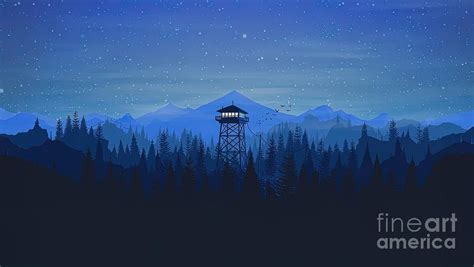 Night Firewatch Background Painting by Kimberly Jones | Fine Art America