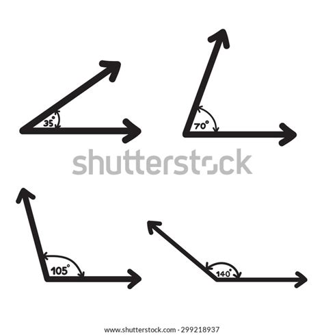 Vector Angle 35140 Degrees Geometry Math Stock Vector (Royalty Free) 299218937