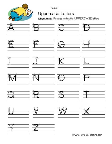 Uppercase Letters Writing Worksheet - Have Fun Teaching | Capital letters worksheet, Writing ...