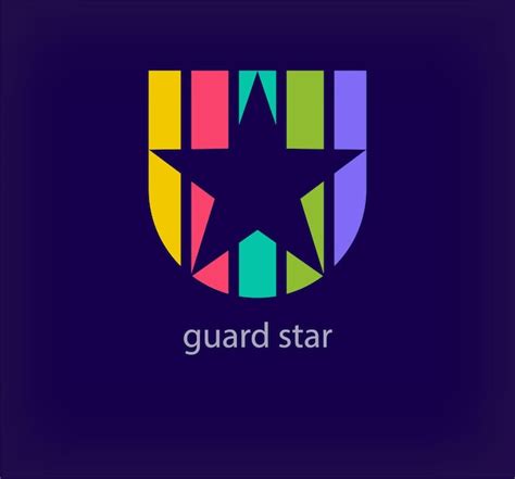 Premium Vector | Creative guard star logo unique color transitions unique starry protection ...