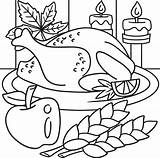 Thanksgiving Dinner Turkey Meal Coloring Page 8208763 Vector Art At  sketch template