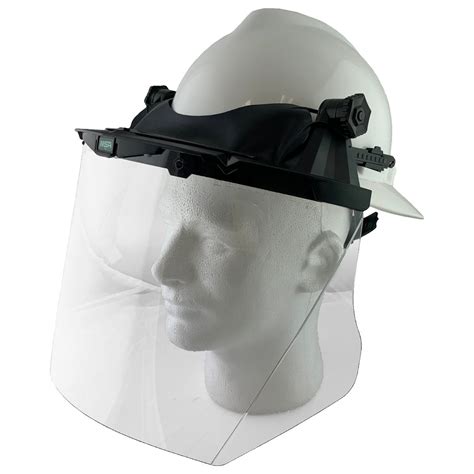 MSA Full Brim Hard Hat Face Shield Kit – White Hat w/ MSA Adapter and MSA Clear Faceshield, Part ...