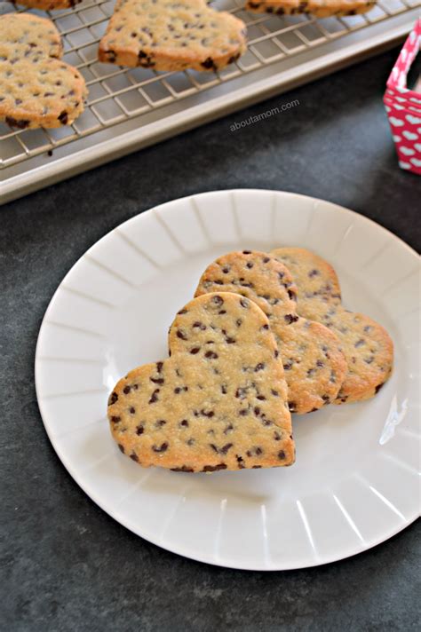 Heart-Shaped Chocolate Chip Cookies - About a Mom