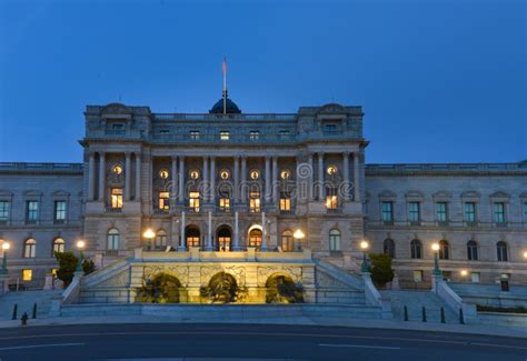 Library of Congress Building at Night, Washington DC United States Stock Photo - Image of ...