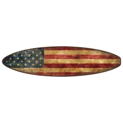 Breakwater Bay American Flag Surfboard Wall Décor Propeller Wall Decor, Led Wall Decor, Arrow ...