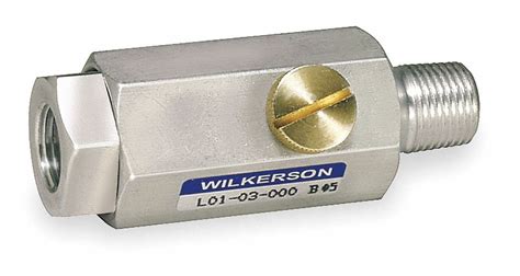 WILKERSON In-Line Compressed Air Lubricator: 3/8 in FNPT x 3/8 in MNPT, 38.1 cfm, 150°F Max Op ...