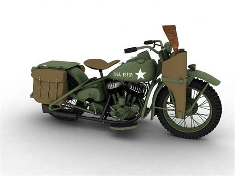 Harley Davidson WLA 1942 WW2 3D model | CGTrader