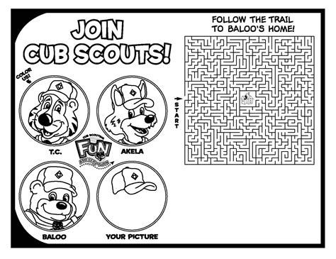 Cub Scout maze and picture to color | Cub scouts, Scout, Cub scout activities