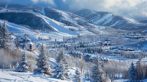 Winter mountain resort stock image. Image of white, mountains - 302371709