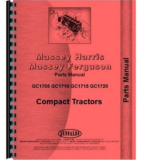 Massey Ferguson Compact Tractor Parts Manual Catalog GC1705 GC1710 ...