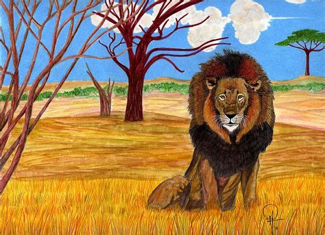 Black Lion Painting by Doug Hiser - Fine Art America