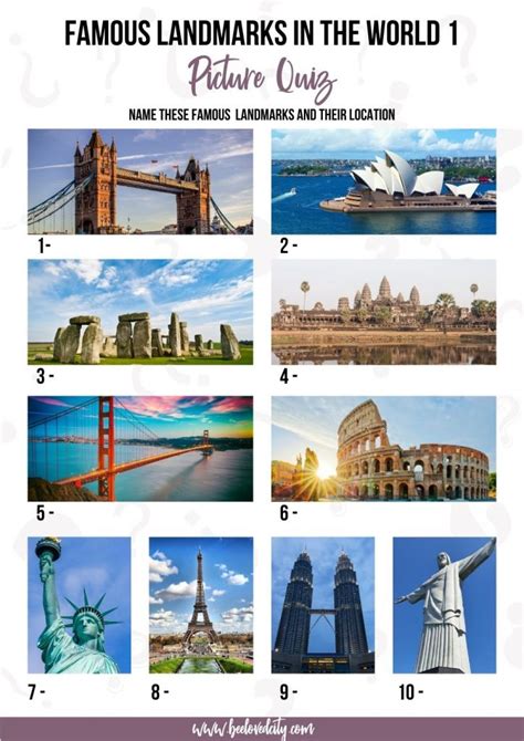 BEST Famous Landmarks Picture Quiz: 120 Questions and Answers