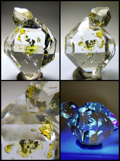 Petroleum trapped in Quartz. It fluoresces bright blue under UV light. | Gems and minerals ...