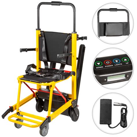 VEVOR Electric Stair Climbing Wheelchair 180kg 396LBS Load Capacity Evacuation Stair Chair EMS ...