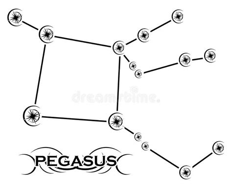 Pegasus, Constellation, Tattoo, Black and White, Isolated. Stock ...