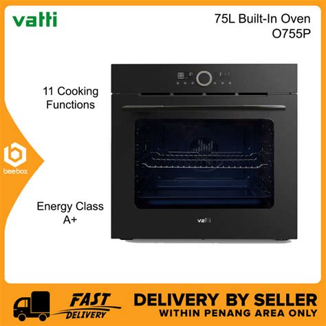 Vatti O755P 75L Built-In Oven with 11 Cooking Functions, Touch Control ...