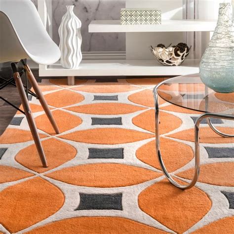 Sorrento Geometric Handmade Tufted Orange Area Rug & Reviews | AllModern | Orange rugs, Modern ...