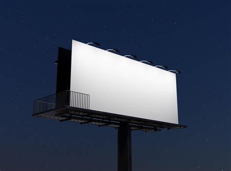 3D street billboard illuminated with spotlights at night 2172413 Stock Photo at Vecteezy