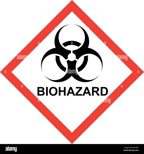 Red hazard sign with biohazard symbol and BIOHAZARD text Stock Photo ...