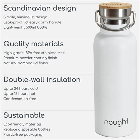 Reusable Stainless Steel Water Bottle By Nought