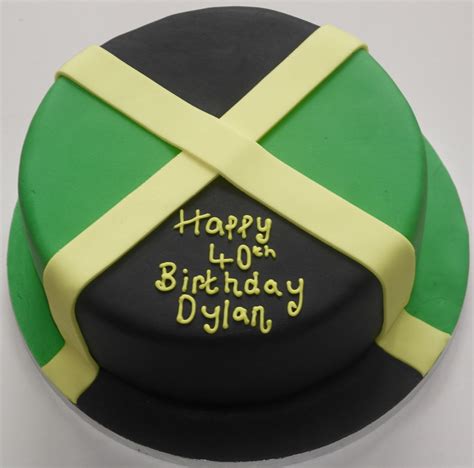 40th birthday Jamaican flag cake rum cake with Jamaican flag decoration Jamaican Fruit Cake ...