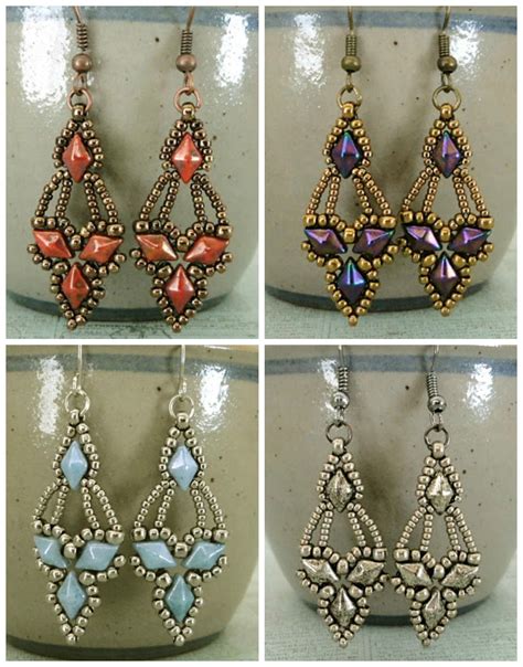 Free Beading Pattern: Arabella Earrings From Linda's Crafty Inspirations featured i… | Beaded ...