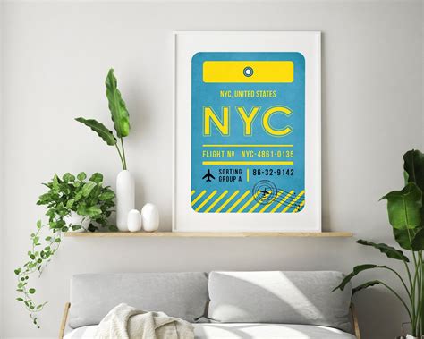 New York City Luggage Tag Print New York Print New York City - Etsy