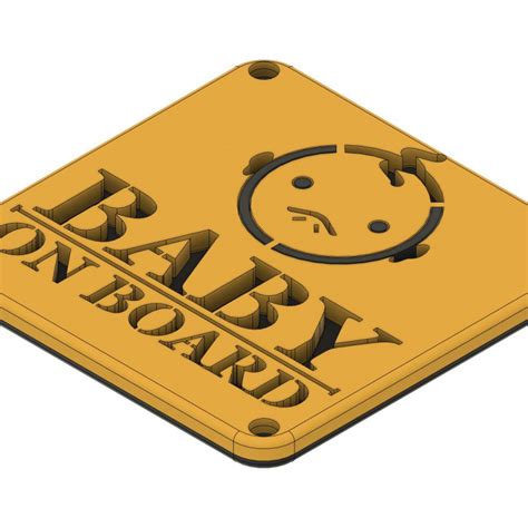 3D Printable Baby on board sign (multi-color assemble) by Ethan Huang