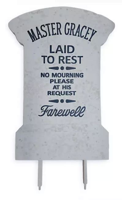 Disney Tombstone Replica - Master Gracey Garden Tombstone