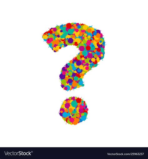 Colorful paint splashes font question mark Vector Image