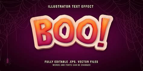 Premium Vector | Boo text style effect fully editable