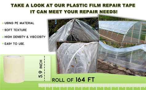 Amazon.com: COCLILY Greenhouse Plastic Sheeting Repair Tape, 6" x164' Greenhouse Plastic Film ...