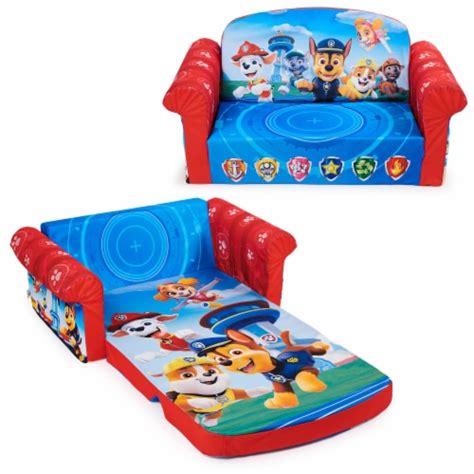 Marshmallow Furniture Kids 2-in-1 Flip Open Foam Compress Sofa Bed, Paw ...