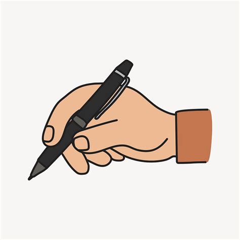 Hand holding pen clipart, business | Free Vector Illustration - rawpixel