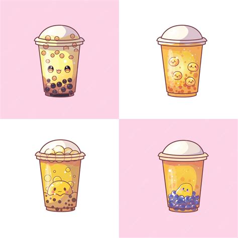 Premium Vector | Bubble tea cup design collection pearl milk tea taiwan ...