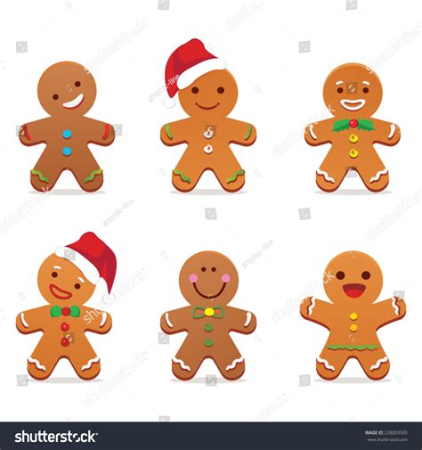 Gingerbread Man Stock Vector 228003505 : Shutterstock