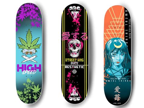 Custom Skateboard Deck Artwork/ Custom Designed Art Skate Decks/ Custom ...