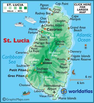 St. Lucia Map / Geography of St. Lucia / Map of St. Lucia - Worldatlas.com