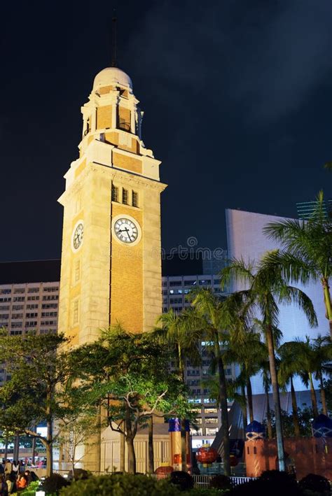 The Clock Tower in Hong Kong at Evening Stock Image - Image of ...