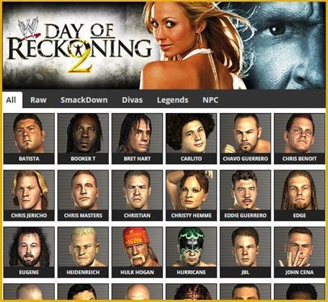 WWE Day Of Reckoning 2 Roster | Pro Wrestling Rosters