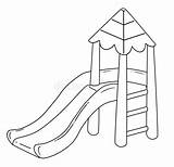 Cartoon Playground Slide Sketch Coloring Page sketch template